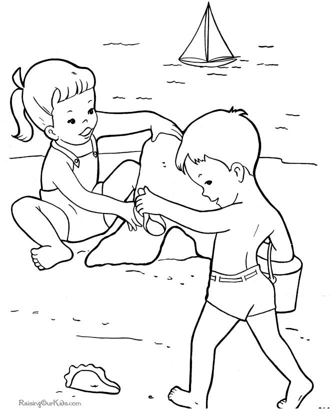 Beach Coloring Picture