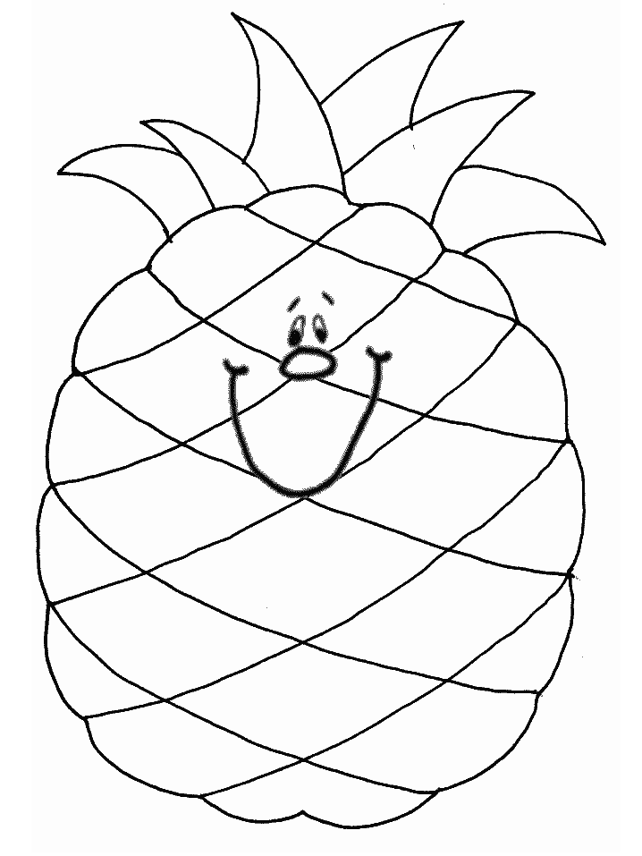 Pineapple2 Fruit Coloring Pages  Coloring Book
