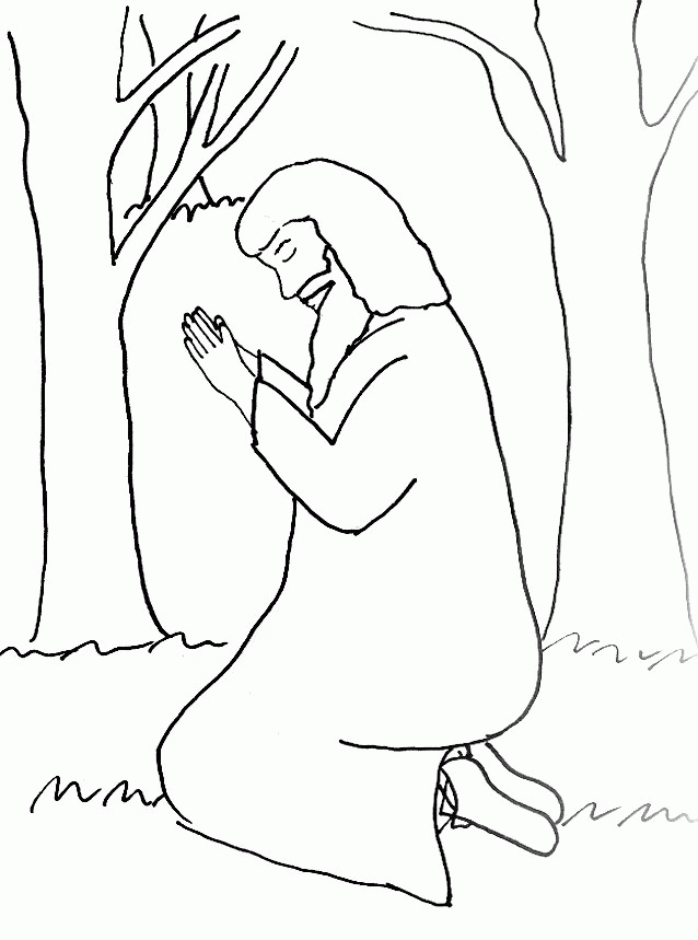 Pix For  Jesus Praying In The Garden Coloring Pages