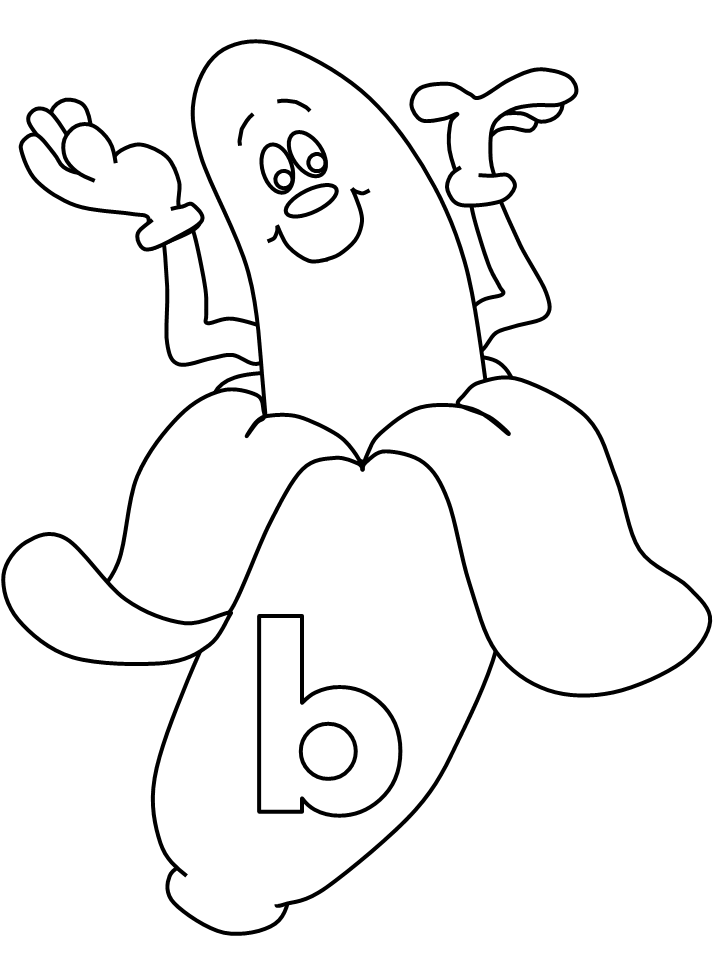 Alphabet B Banana Coloring Pages