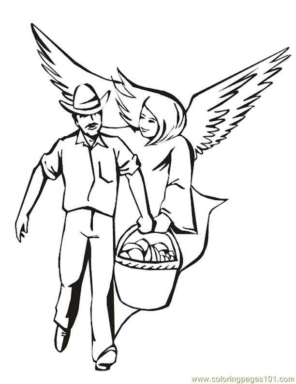 Coloring Page Angels 24 (Other  Religions) | free printable