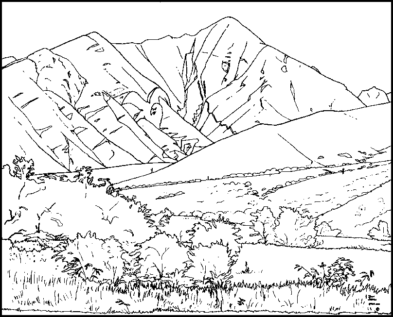 Mountain Coloring Page Adult Clip Art Library