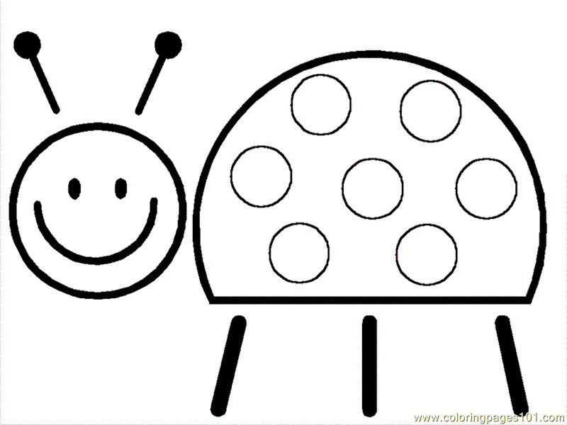 Coloring Pages Smiling Ladbugs (Insects  ladybugs)| free printable