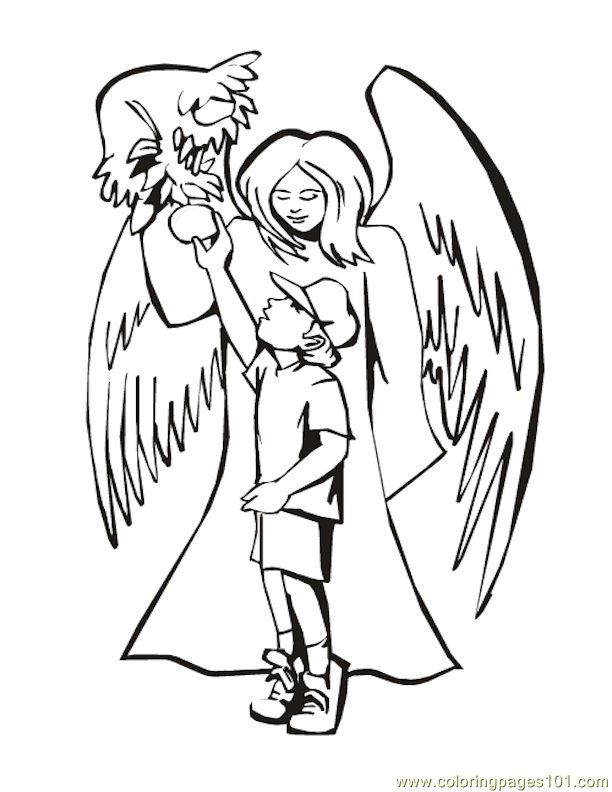 Coloring Page Angels 1 (Other  Religions) | free printable