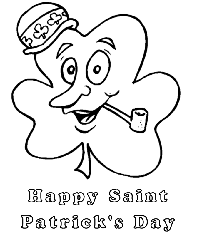 St Patricks Day Coloring Pages - Shamrock / Happy St Patricks