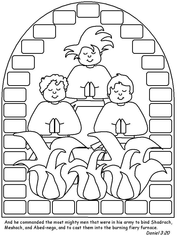 Gallery For  Shadrach Meshach And Abednego Coloring Page