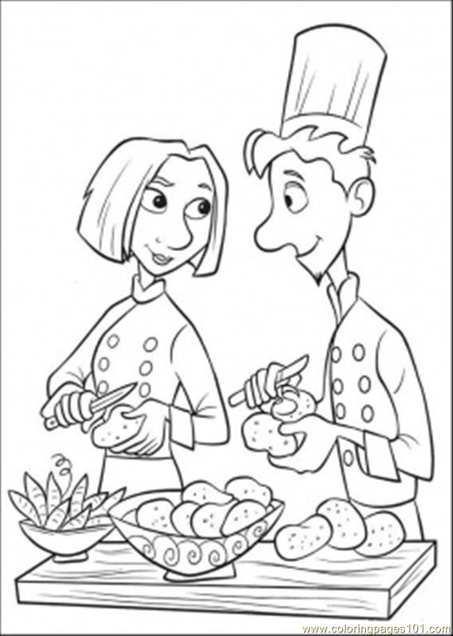 Coloring Pages Linguini And Colette Are Making Tasty Fries