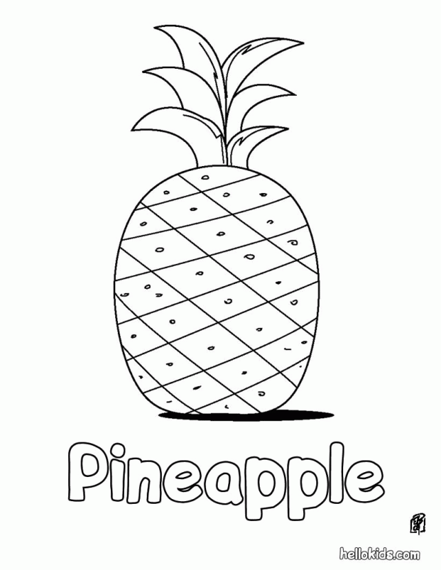 Educational Pineapple Coloring Page Source 