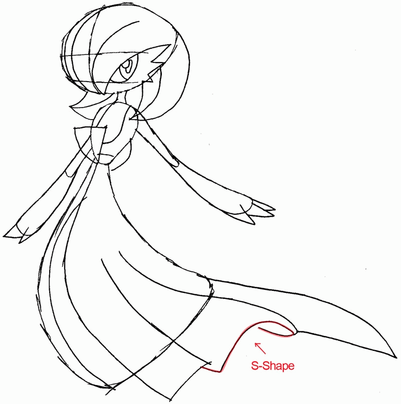 How to Draw Gardevoir from Pokemon with Easy Step by Step Drawing