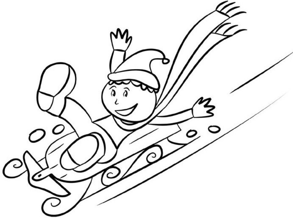 Sledding Coloring Sheets Coloring Pages