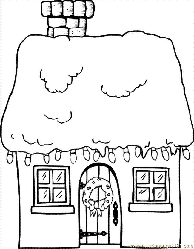 Coloring Pages Xmas House 01 (Architecture  Houses)| free printable