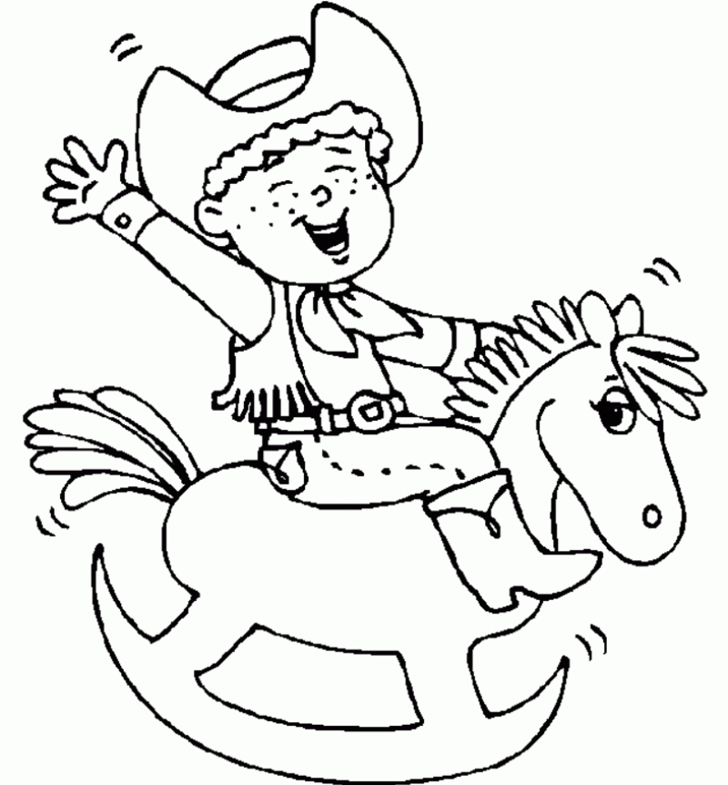 Bebe Vaquero Para Colorear Clip Art Library