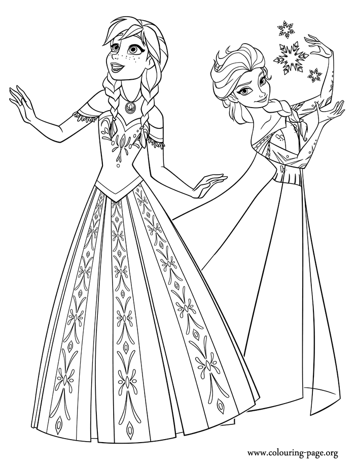 Girls frozen dresses coloring pages