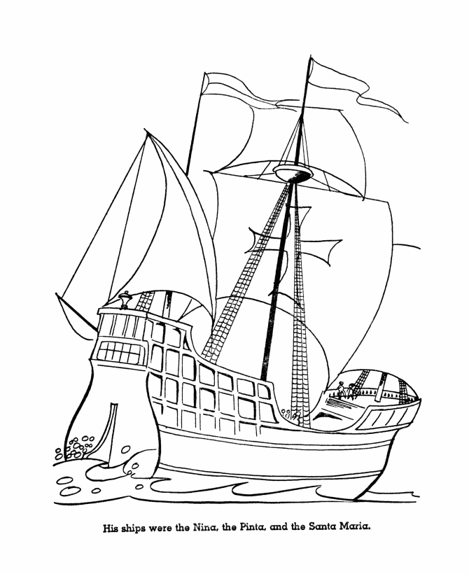 Columbus Day Coloring page | 3rd Grade