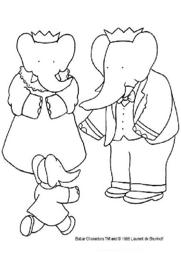 BABAR coloring pages - Babars family