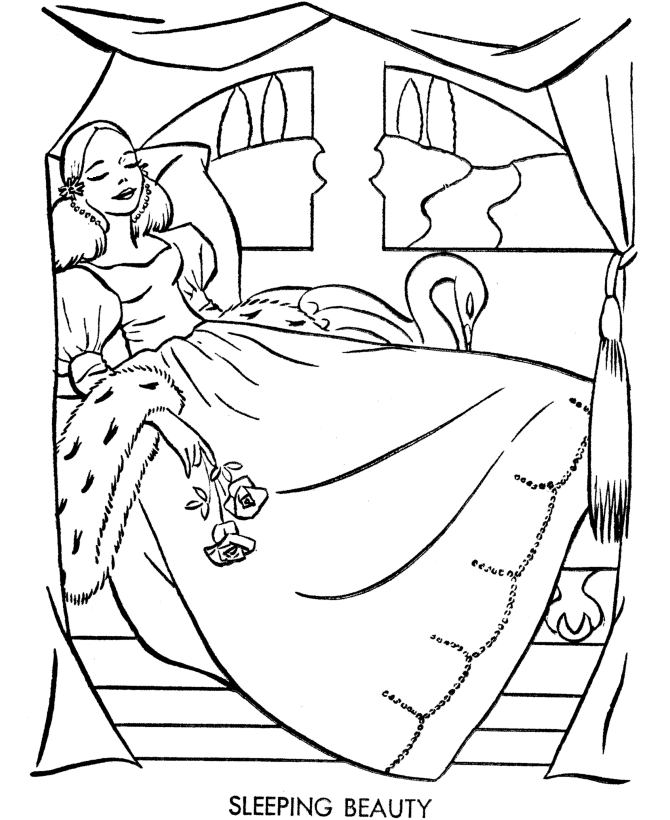 BlueBonkers: Sleeping Beauty Nursery Rhymes Coloring Page Sheets