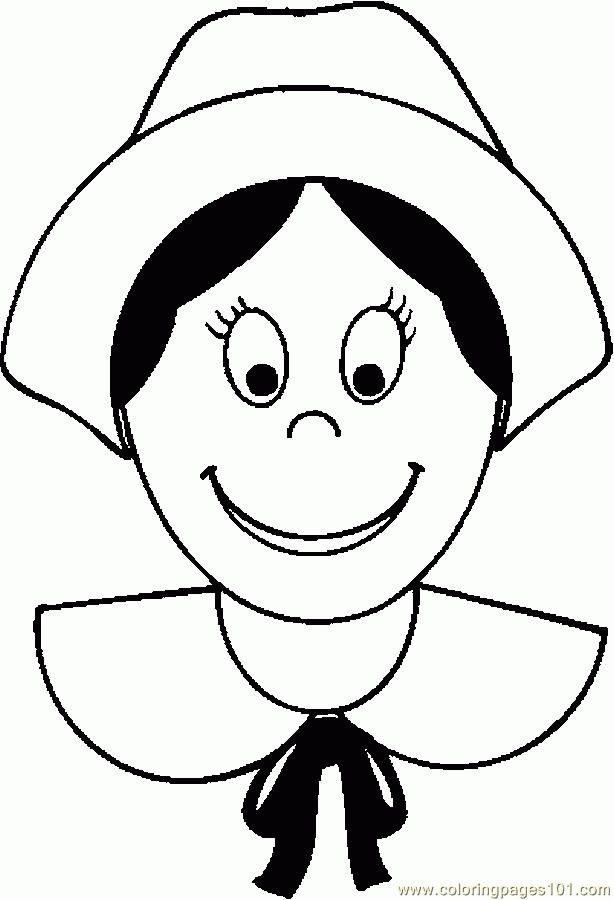 Coloring Pages Pilgrim Woman 3 (Holidays  Thanksgiving Day