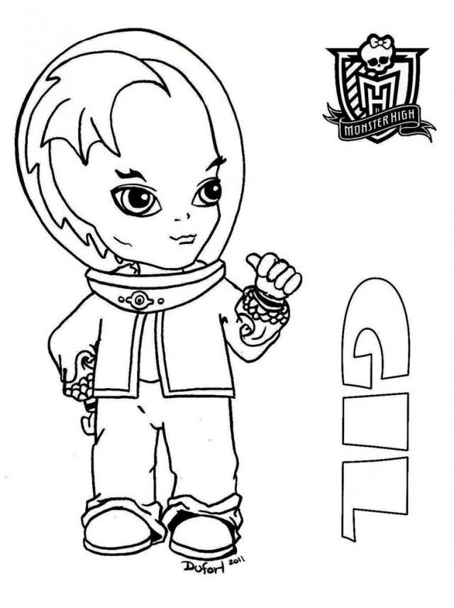 Monster High Coloring Pages Baby Monster High Boy Dolls Gil Kids