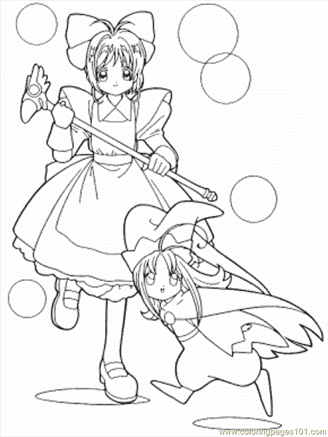 Coloring Pages Card Captors Coloring Page Cartoons
