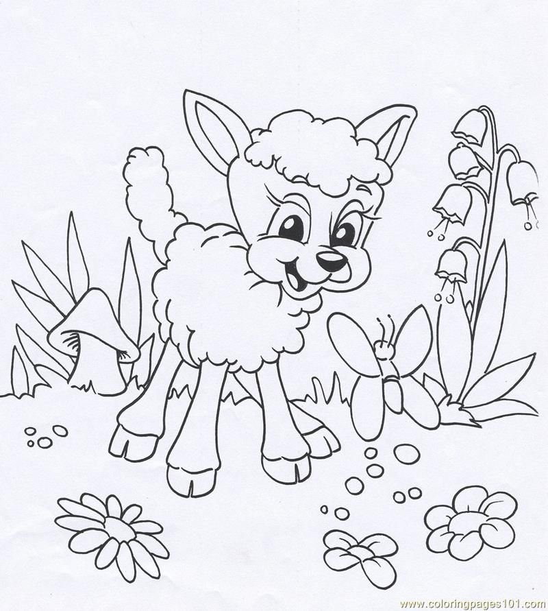 Coloring Pages Lamb animal (Animals  Easter Lambs)| free printable
