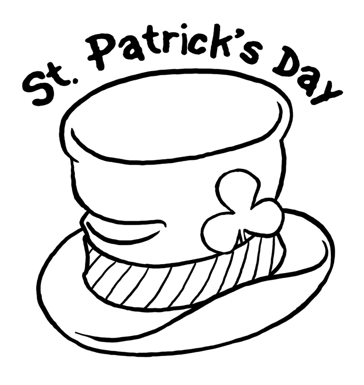 Printable st-paticks-day-hat-coloring-page