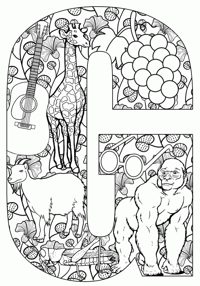 Things that start with G | Free Printable Coloring Pages