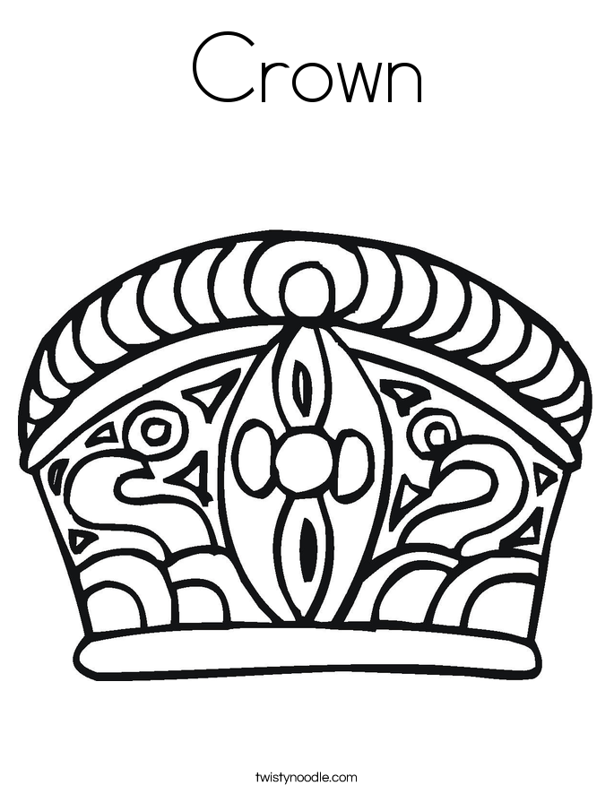 Images Of Crown Coloring Page Twisty Noodle