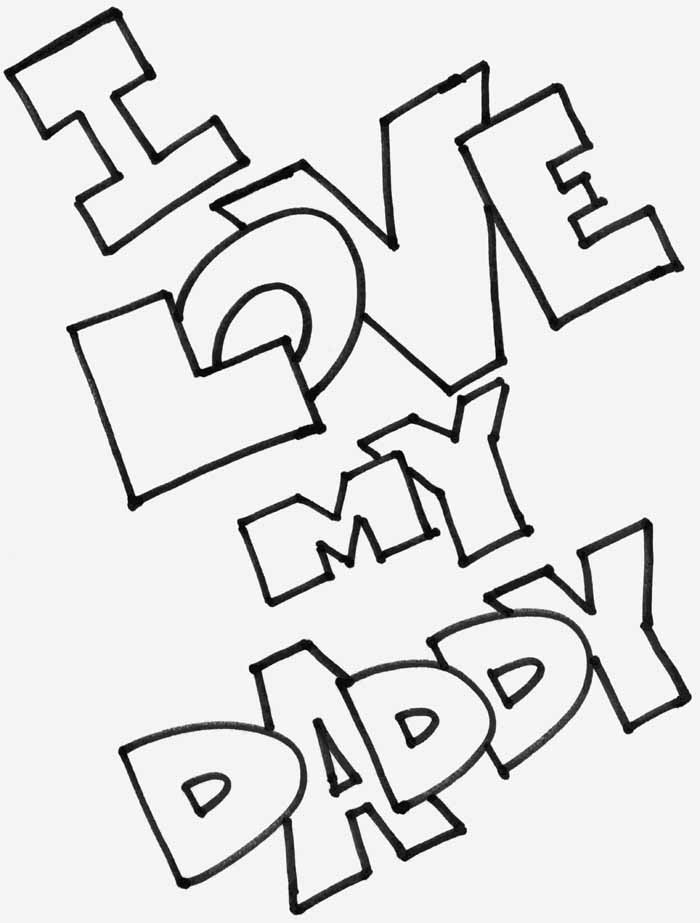 i love my daddy craft coloring page free use