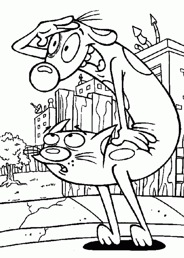 Catdog Cartoon| Coloring Pages for Kids Printable Free