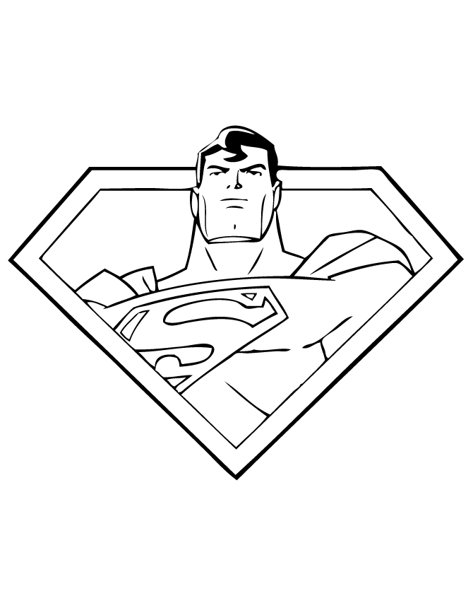 Man Of Steel Inside Superman Logo Coloring Page