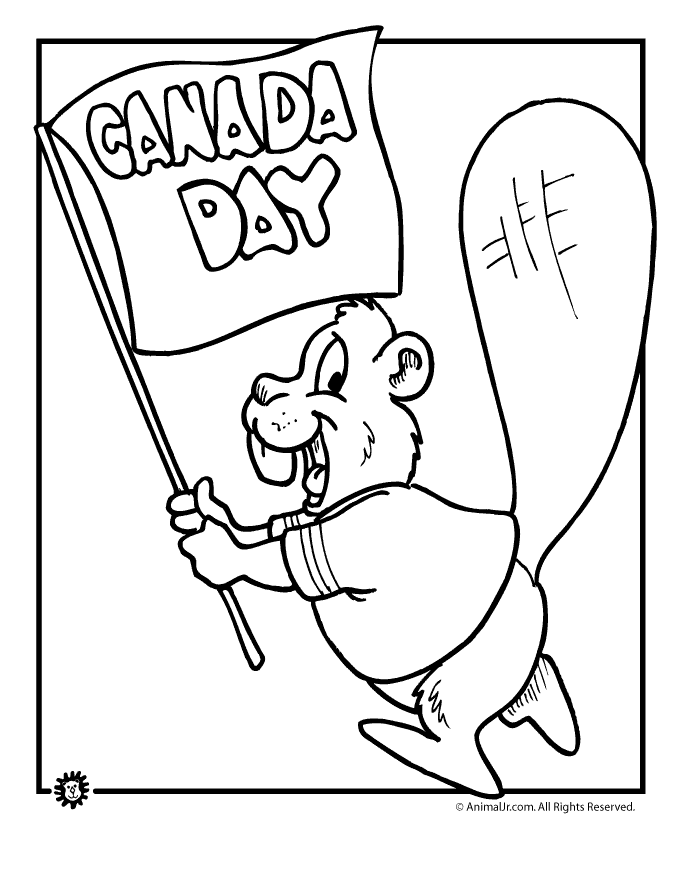 Canada Day Coloring Pages, Black  White Printable Sheets