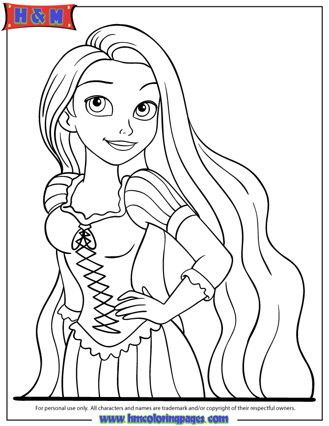 Walt Disney Tangled Coloring Page | HM Coloring Pages
