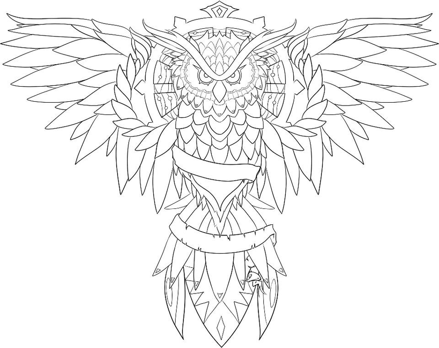 Owl Tattoo Outline 3836