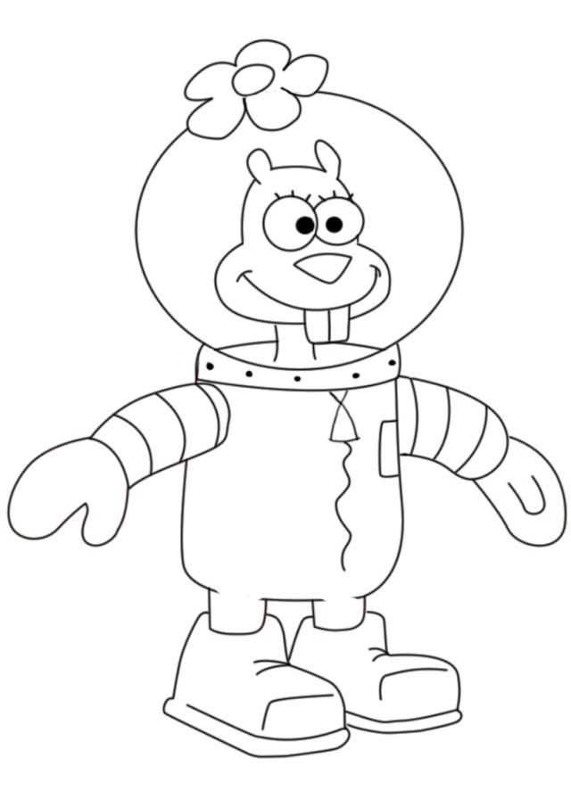 Sandy Cheeks Draw Central Sandy Cheeks Coloring Pages