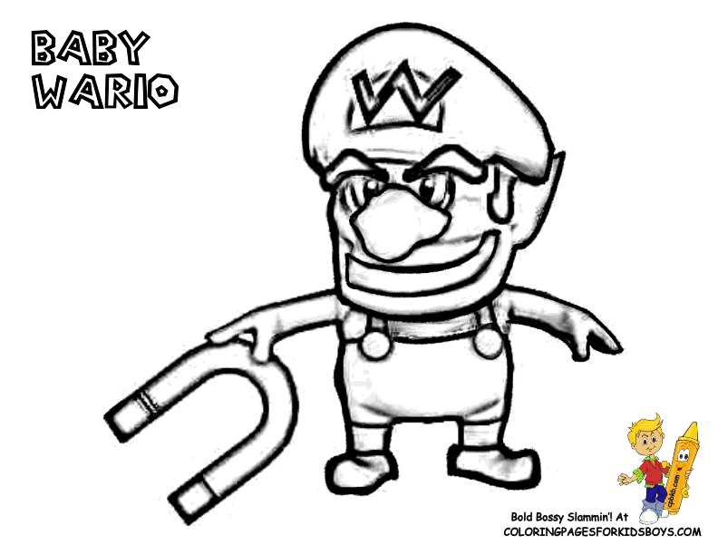 wario and waluigi coloring pages