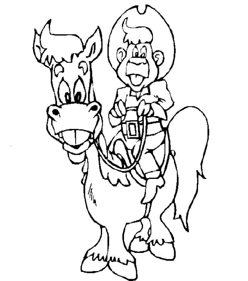 Free Printable Cowboy Coloring Pictures
