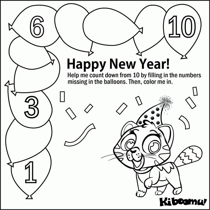 Count and Color Worksheet and New Year Song | Kiboomu Kids Songs