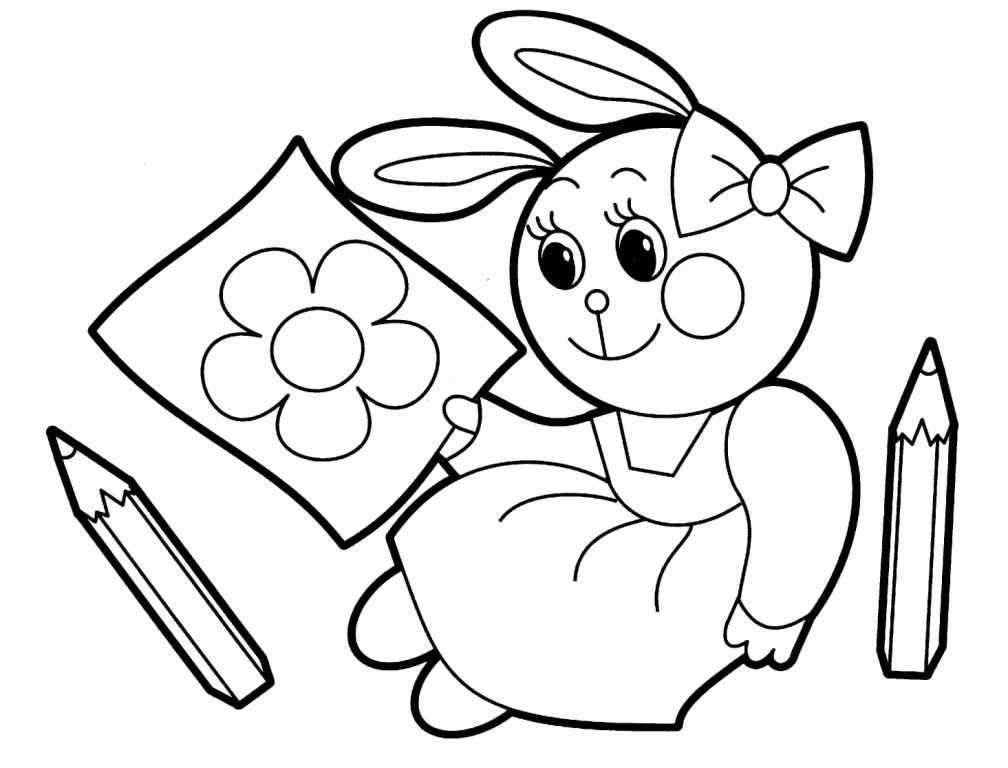 Funny Rabbit Animals coloring pages for babies |Clipart Library
