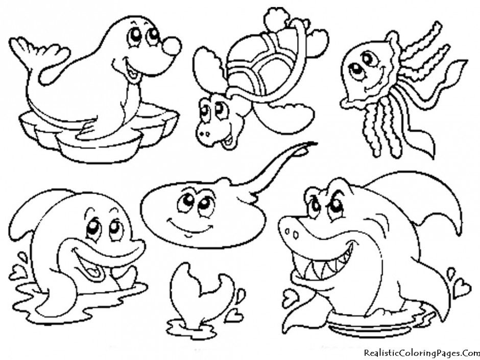 animals that live in water clipart black