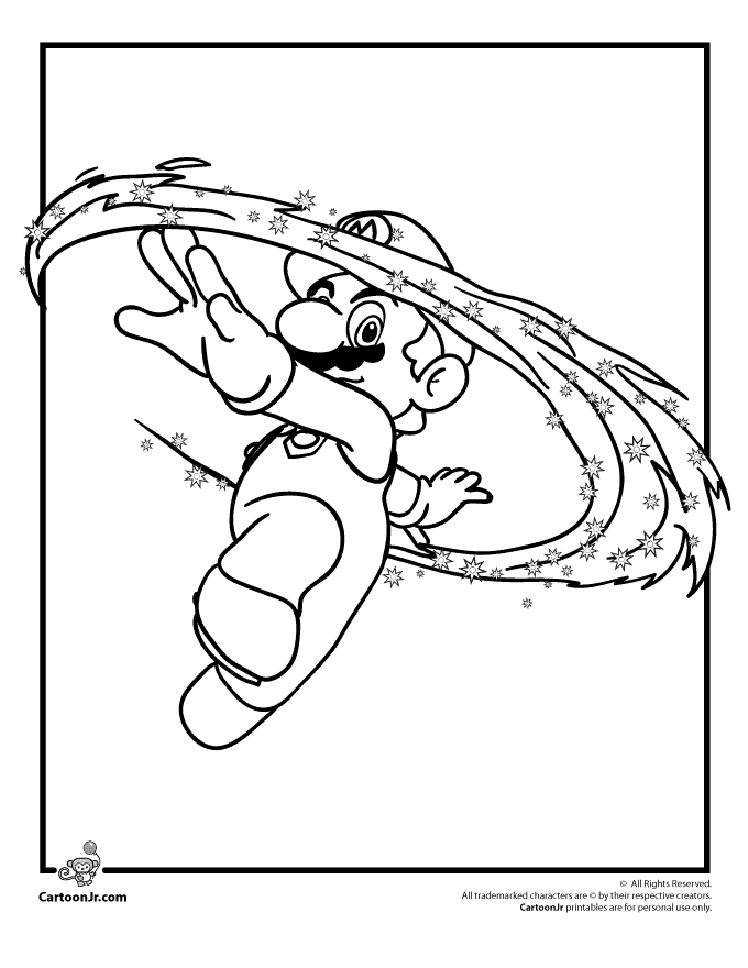Mario Galaxy Coloring Page | Free Printable Coloring Pages