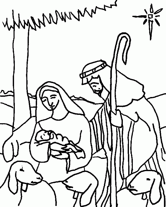 mary jesus and joseph Colouring Pages