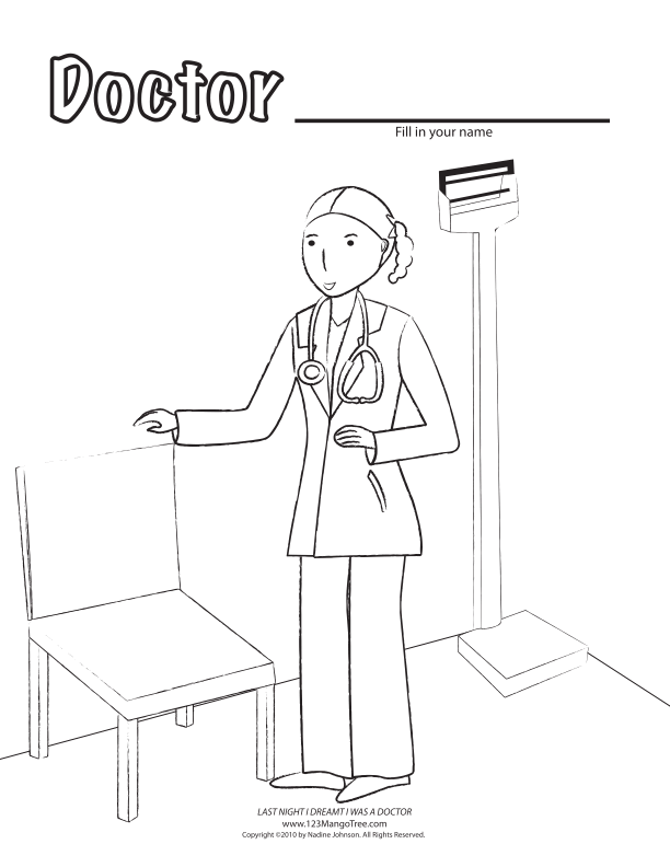 girl doctor Colouring Pages