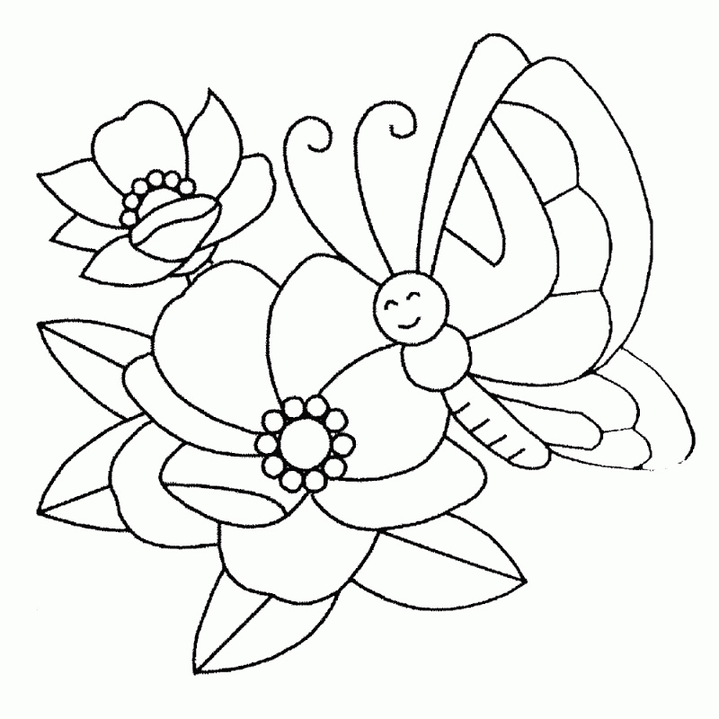Butterfly And Flower Coloring Pages Online Coloring Page