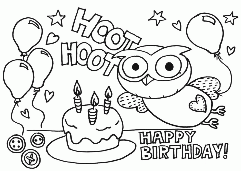 Animals - 31+ Free Printable Birthday Cards To Color  for Adults
