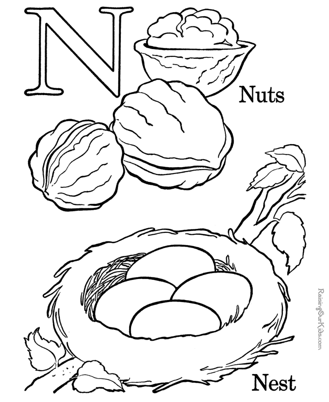 Free Letter N Coloring Pages Preschool, Download Free Letter N Coloring
