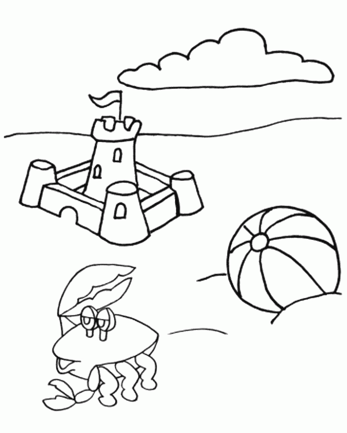 Summer Sand Castle Coloring Pages - Summer Coloring Pages : Girls
