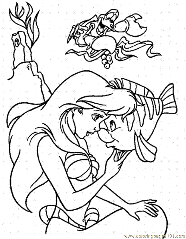 Coloring Pages Her Best Friends (Cartoons  The Little Mermaid