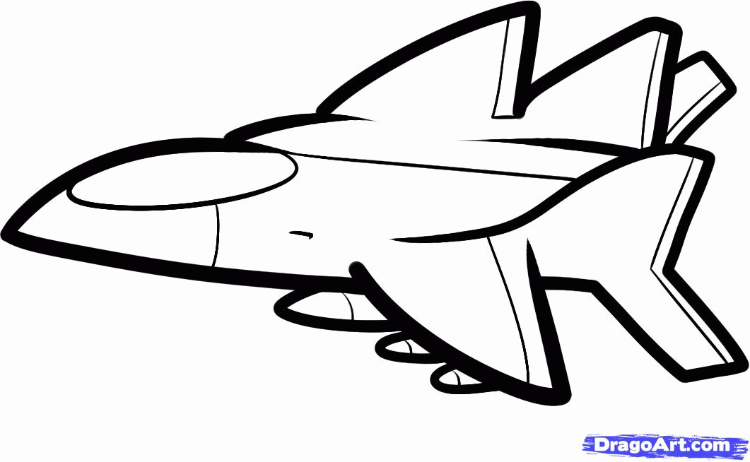 How to Draw a Jet for Kids, Step by Step, Cars For Kids, For Kids