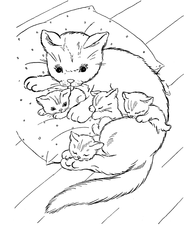 Coloring Pages Of Cats And Kittens | Free Printable Coloring Pages