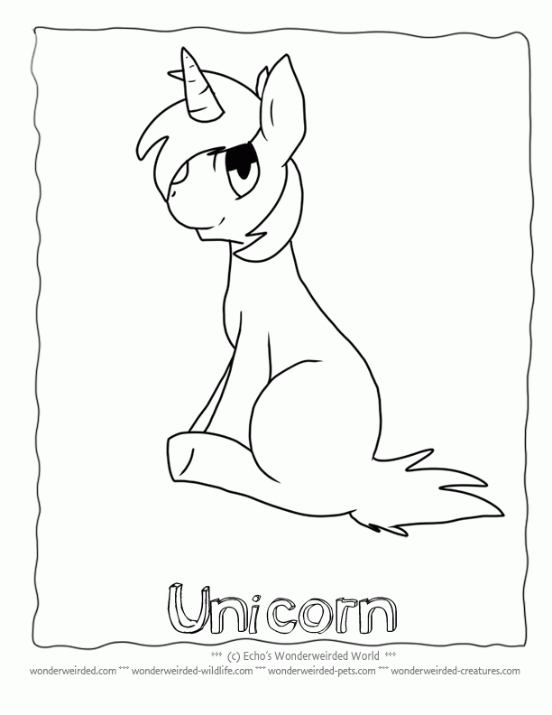 Unicorn Coloring Page for Kids, Echos Free Unicorn Coloring Pictures